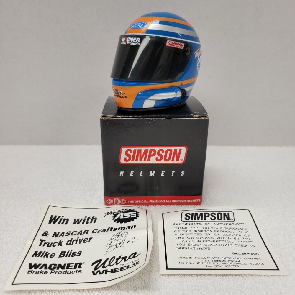Mike Bliss Team‎ ASE 1:4 Simpson Mini Helmnet Signature Edition 1996 new w/ box